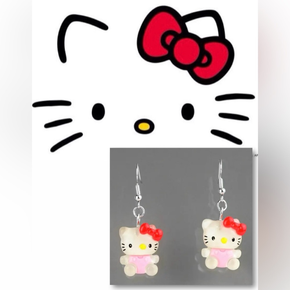 $3 KITTY DANGLE EARRINGS. STAINLESS STEEL HOOKS. NEW. $3 IF BUNDLED